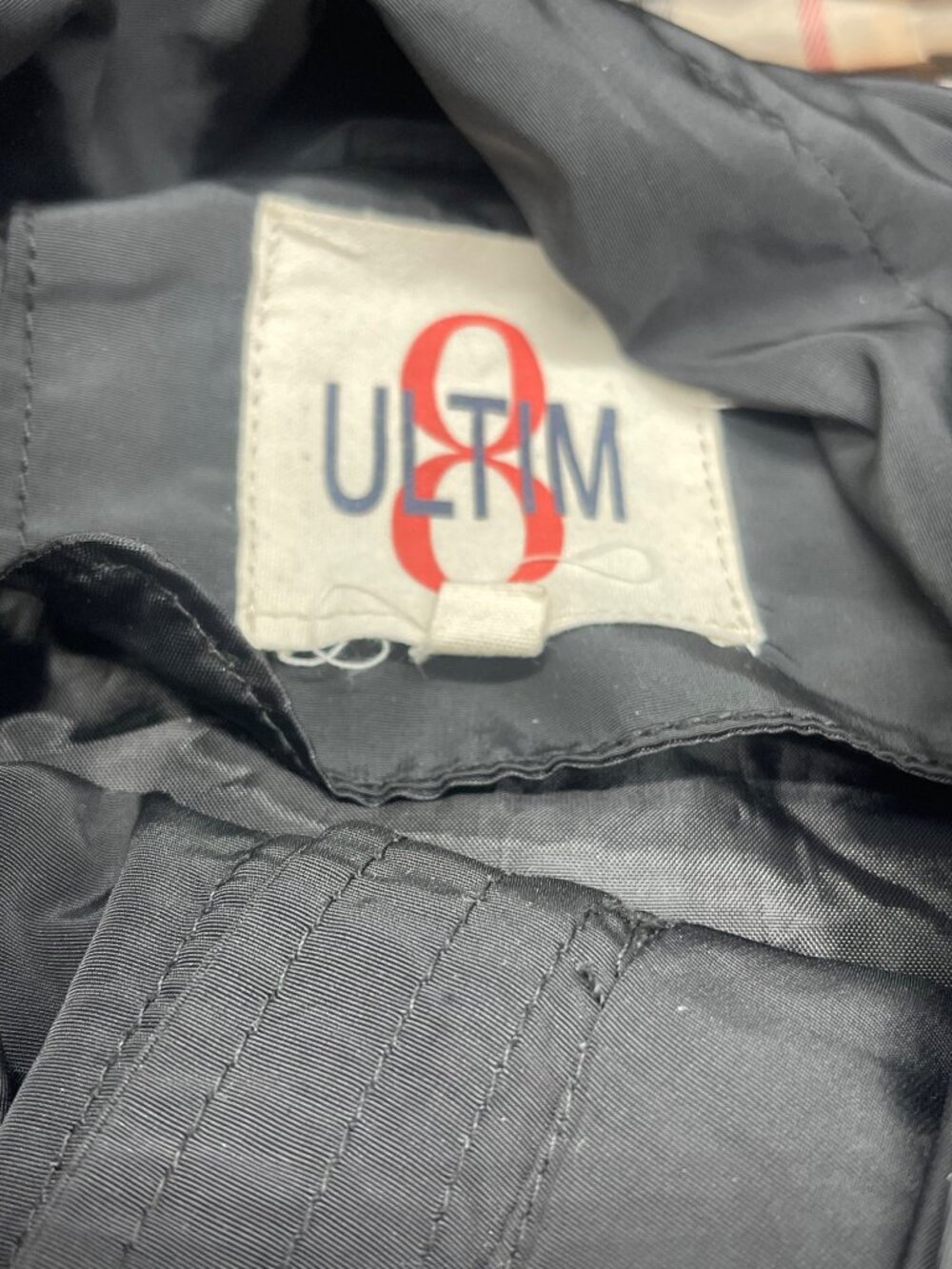 ultim 8 hooded jacket black snap zip up pockets polyester blend medium READ - Picture 5 of 9